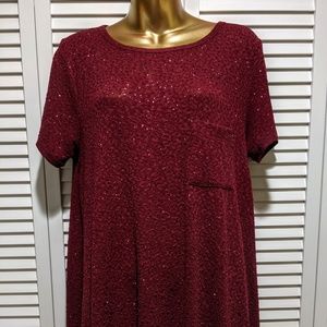 Burgundy Lularoe Elegant Carly dress